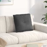 vidaXL Coussin de Dos Gris foncé 50 x 45 cm Tissu en velours côtelé