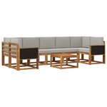 vidaXL Ensemble de canapés d'extérieur 6 pc Naturel et gris clair
