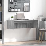 vidaXL Bureau mural Gris Sonoma 100 x 45 x 30 cm Bois d'ingénierie