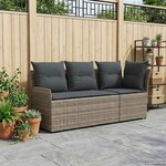 vidaXL 2 pc Sofa de jardin avec accoudoirs et sofa d'angle Rotin PE