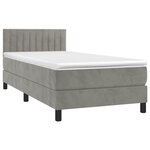 vidaXL Sommier à lattes de lit et matelas Gris clair 100x200cm Velours