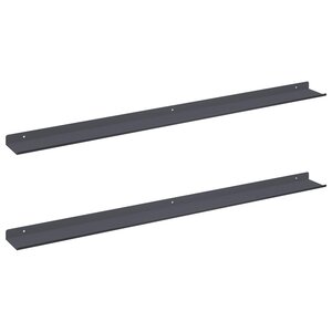 vidaXL Étagère flottante 2 Pièces Anthracite 100 x 9 x 2 5 cm Acier