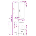 vidaXL Buffet haut Chêne sonoma 34 5x34x180 cm Bois d'ingénierie