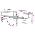 vidaXL Lit de jour naturel 90x200 cm bois de pin massif