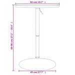 vidaXL Table de bar noir 50x50x90 cm bois d'ingénierie et acier chromé