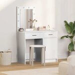 vidaXL Table de Toilette avec tiroir 2 Pièces Blanc 50 x 41 x 135 cm