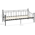 vidaXL Cadre de lit de repos sans matelas noir métal 90x200 cm