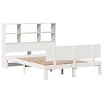 vidaXL Lit bibliothèque sans matelas blanc 160x200 cm bois pin massif