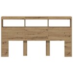 vidaXL Armoire tête de lit avec LED chêne artisanal 180x17x102 cm