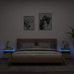 vidaXL Armoires de chevet avec lumières LED 2 Pièces chêne sonoma