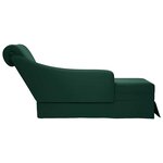 vidaXL Fauteuil long et traversin accoudoir droit vert foncé velours