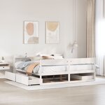 vidaXL Cadre de lit sans matelas blanc 200x200 cm bois massif de pin