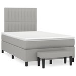 vidaXL Sommier à lattes de lit et matelas gris clair 120x190 cm tissu