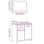 vidaXL Armoire de bain avec miroir gris béton bois d'ingénierie