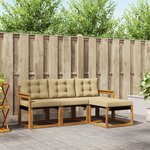 vidaXL Ensemble de canapés d'extérieur 4 pc Naturel et Beige