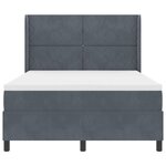 vidaXL Lit à ressorts avec matelas Gris foncé 140 x 200 cm Velours