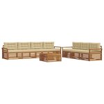 vidaXL Ensemble de canapés d'extérieur 8 pc Naturel et Beige
