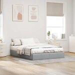 vidaXL Cadre de lit ottoman sans matelas gris clair 140x200 cm tissu