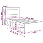 vidaXL Cadre de lit Bois ancien 90 x 200 cm Pin massif