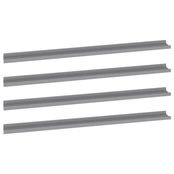 vidaXL Étagères murales 4 Pièces Gris 115x9x3 cm