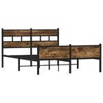 vidaXL Cadre de lit sans matelas chêne fumé 150x200 cm bois ingénierie
