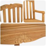 vidaXL Chaise en rose sculptée à la main 2 Pièces Naturel