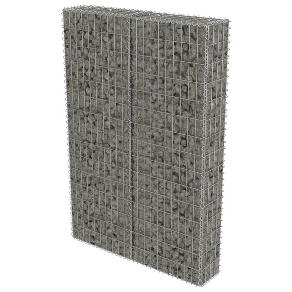 vidaXL Mur à gabion avec couvercles Acier galvanisé 100 x 20 x 150 cm