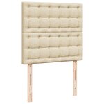 vidaXL Sommier à lattes de lit avec matelas Crème 100x200 cm Tissu