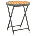 Ensemble Bistro de Jardin 3 Pièces avec Coussins Gris en Poly Rattan