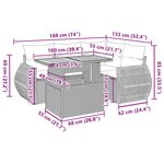 vidaXL Salon de jardin 5 Pièces avec coussins noir résine tressée