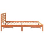 vidaXL Cadre de lit Marron cire 135 x 190 cm Bois massif en pin