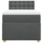 vidaXL Sommier à lattes de lit avec matelas Gris foncé 100x200cm Tissu