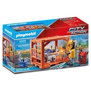 PLAYMOBIL - 70774 - Ouvrier et conteneur