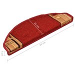 vidaXL Tapis d'escalier autoadhésifs 10 Pièces 65x21x4 cm Rouge