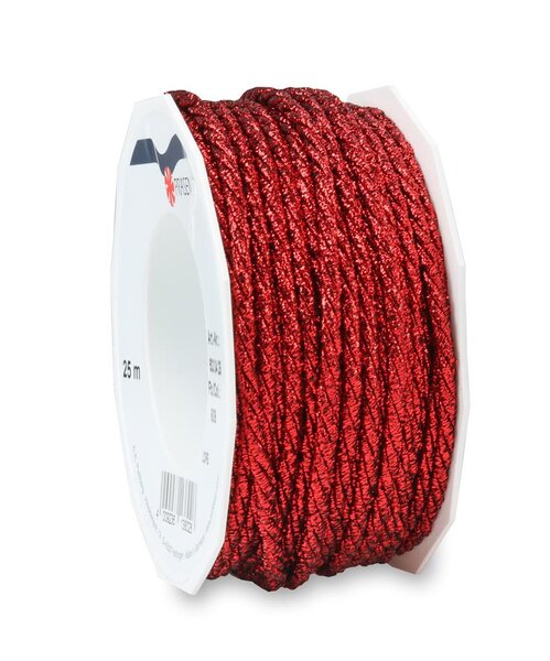 Cordelette loire 25-m-rouleau 4 mm rouge