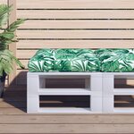vidaXL Coussin de palette motif de feuilles 50x50x12 cm tissu