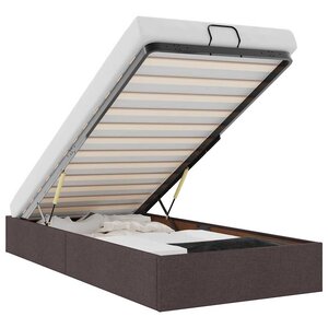 vidaXL Cadre de lit ottoman sans matelas marron foncé 90x190 cm tissu