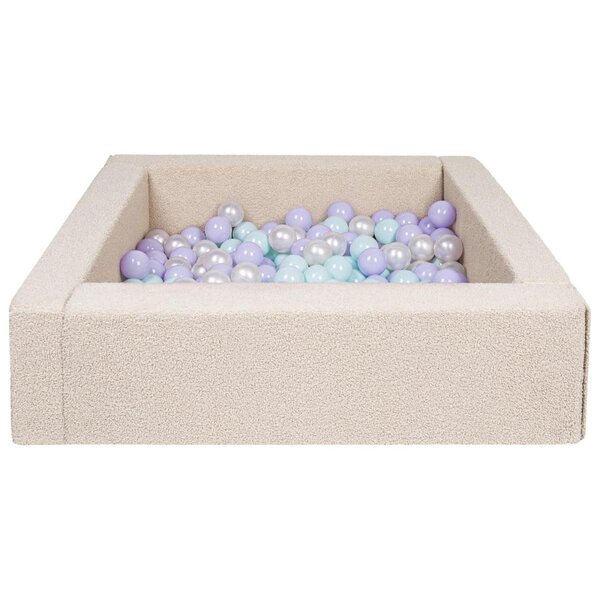 Piscine à balles carrée en boucle + 300 balles  5 éléments  perle  violet  Menthe