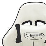 vidaXL Chaise de jeu Blanc et noir Cuir artificiel