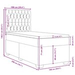 vidaXL Sommier à lattes de lit avec matelas Gris foncé 100x200 cm