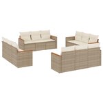 vidaXL Salon de jardin avec coussins 12 Pièces beige résine tressée