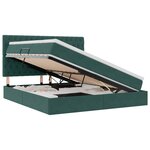 vidaXL Lit de rangement LED avec matelas Vert foncé 180 x 200 cm