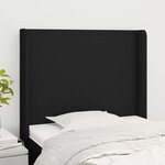 vidaXL Tête de lit avec oreilles Noir 83x16x118/128 cm Tissu