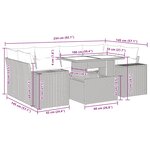 vidaXL Salon de jardin 7 Pièces avec coussins noir résine tressée