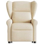vidaXL Fauteuil inclinable électrique crème tissu