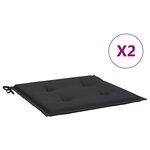 vidaXL Coussins de chaise de jardin lot de 2 noir 50x50x4 cm