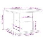 vidaXL Table basse chêne artisanal 55 5x55 5x40 cm bois d'ingénierie