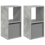 vidaXL Table de chevet 2 Pièces Gris béton 30 5 x 27 x 59 5 cm