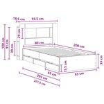 vidaXL Cadre de lit avec rangement Chêne artisanal 80 x 200 cm