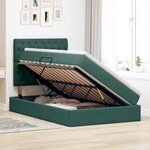 vidaXL Lit avec rangement et LED Vert foncé 120 x 200 cm Velours